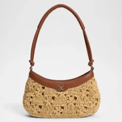 LAYLA FLORAL RAFFIA SHOULDER BAG