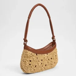 LAYLA FLORAL RAFFIA SHOULDER BAG